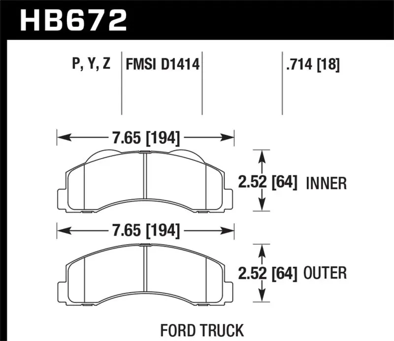 Exclusive Hawk 10-11 Ford Expedition/F-150 SVT Raptor / 10-11 F-150 Performance Ceramic Front Street Brake Pad
