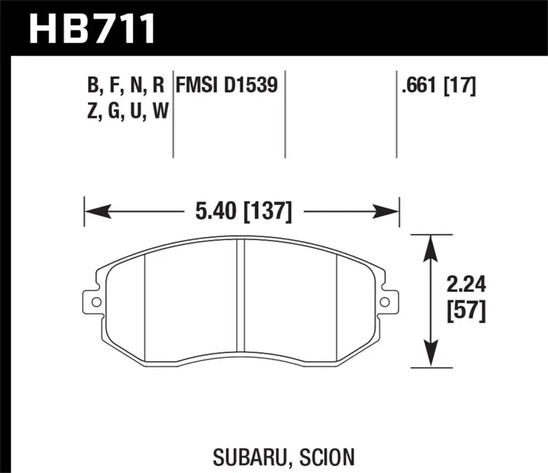Hawk DTC-80 13 Subaru BRZ/13 Legacy 2.5i/13 Scion FR-S Front Race Brake Pads Direct From Manufacturer