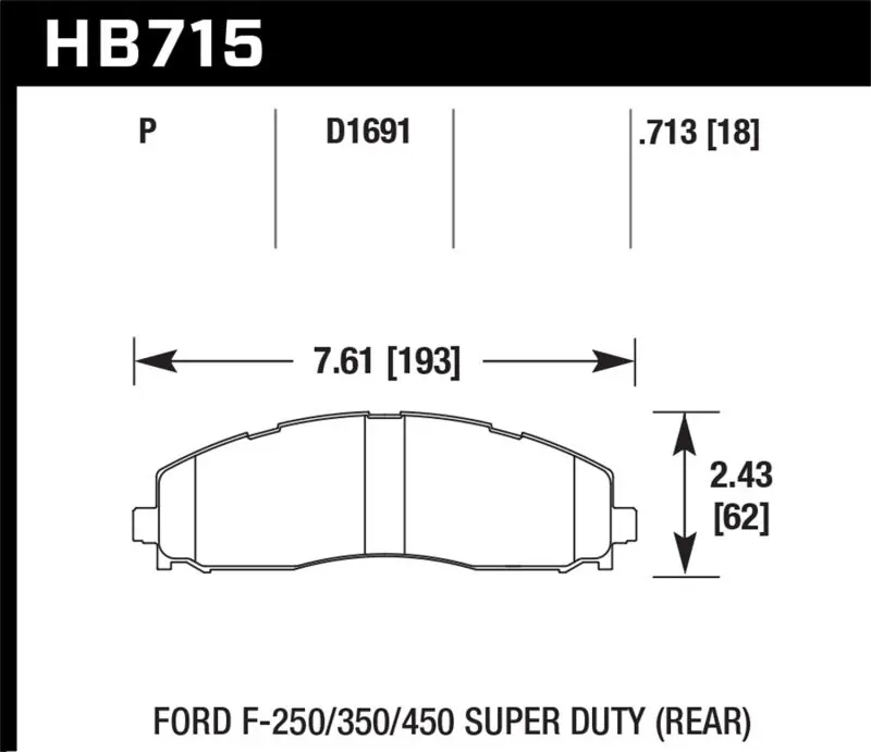 Genuine Hawk 2015 Ford F-250/350/450 Super Duty Rear Brake Pads