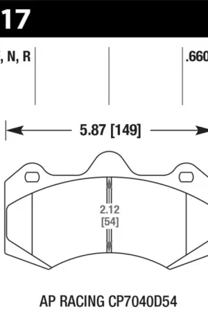 Sale Hawk AP Racing CP7040D54 HPS 5.0 Brake Pads