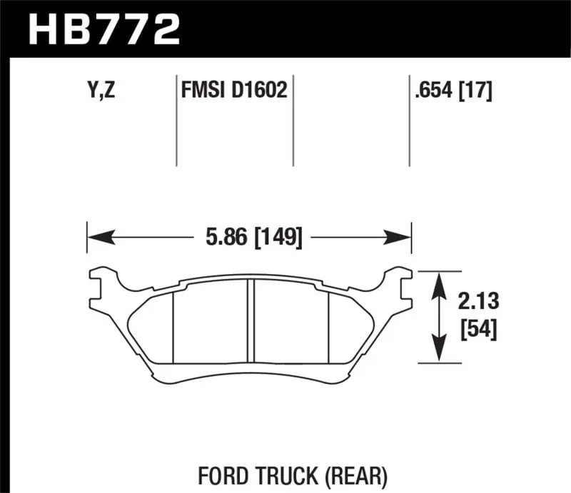 Top Pick Hawk 12-16 Ford F-150 Performance Ceramic Street Rear Brake Pads