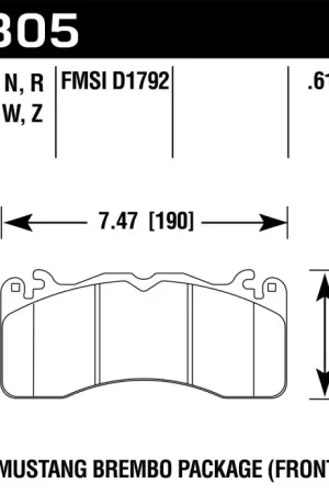 Best Choice Hawk 2020 Ford Mustang 5.0L Bullitt Front ER-1 Brake Pads