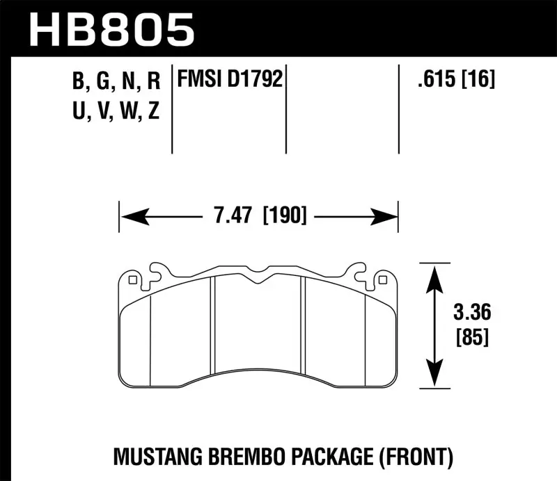 Best Choice Hawk 2020 Ford Mustang 5.0L Bullitt Front ER-1 Brake Pads