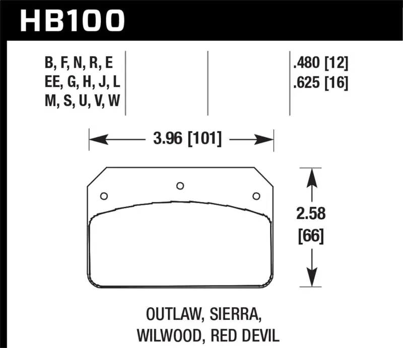 Warranty Included Hawk Wilwood Dynalite Caliper 16mm Motorsports DTC-60 Brake Pads