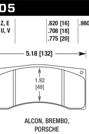 Top Rated Hawk Alcon/Brembo/Porsche DTC-70 Rear Race Brake Pads