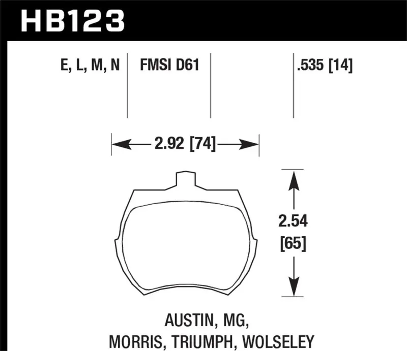 Hawk 64-70 Austin Healey Sprite Front ER-1 Brake Pads Must Have