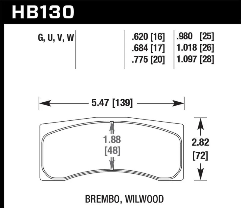 Hawk DTC-50 Alcon 20mm Race Brake Pads Popular