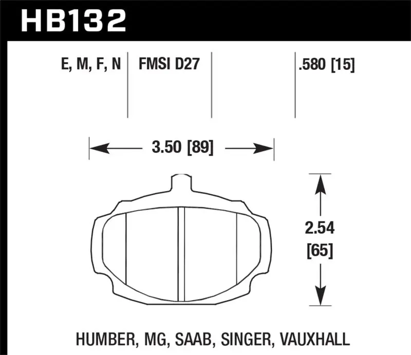 No Minimum Order Hawk 62-81 MG MGB Front ER-1 Brake Pads