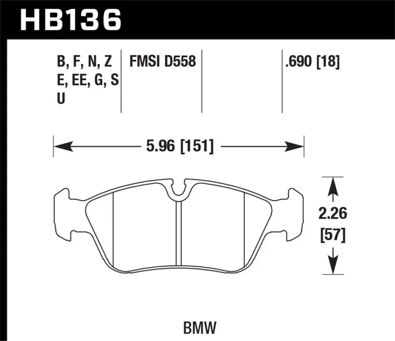 Hawk 92-98 BMW 318i 1.8L Sedan Front ER-1 Brake Pads Price Drop
