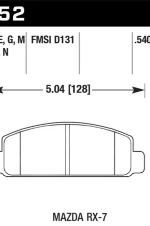 Professional Grade Hawk 88-91 Mazda RX-7 1.3L 10th Anniversary 1 Piston Caliper Front ER-1 Brake Pads