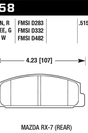 Worldwide Shipping Hawk 03-05 Mazda 6 2.3L i OE Incl.Clips Shims Springs Rear ER-1 Brake Pads