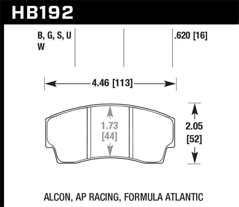 Best Choice Hawk AP Racing CP4567 / CP5040-10/11/12/13S4 / CP5100 / CP5108 / CP6760 DTC-60 Race Brake Pads