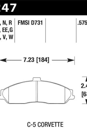 Best Price Hawk 04-09 Cadillac XLR Front ER-1 Brake Pads