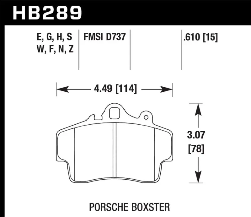 Time-Limited Hawk 97-99 Porsche Boxster 2.5L Base 4 Piston Caliper Front ER-1 Brake Pads
