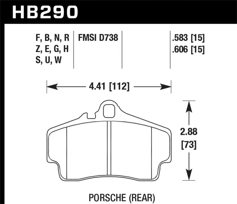 Hawk 97-99 Porsche Boxster 2.5L Base 4 Piston Caliper Rear ER-1 Brake Pads One Day Deal