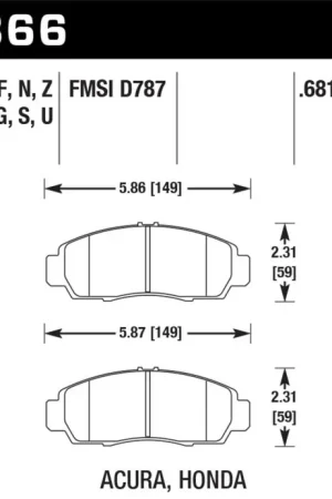 Bulk Order Hawk 02-03 Acura CL 3.2L Base OE Incl.Shims Front ER-1 Brake Pads