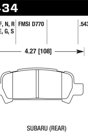 Secure Checkout Hawk 99-03 Subaru Impreza RS DTC-70 Race Rear Brake Pads