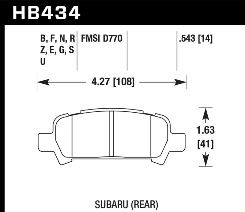 Secure Checkout Hawk 99-03 Subaru Impreza RS DTC-70 Race Rear Brake Pads