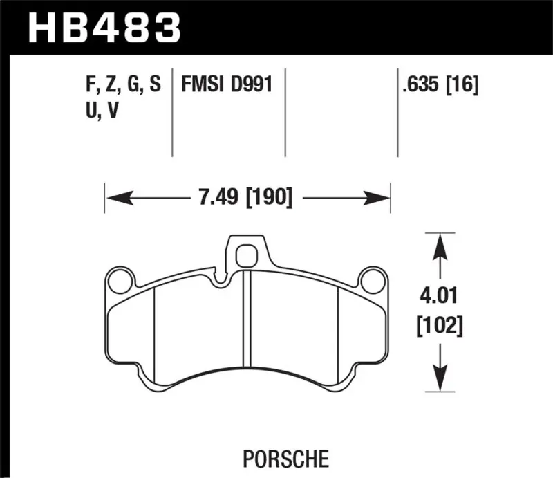 Best Seller Hawk 05-08 Porsche 911 3.6L Carrera Ceramic Composite Brakes Front ER-1 Brake Pads