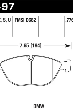 Budget Hawk 95-01 BMW 750iL 5.4L Base Front ER-1 Brake Pads