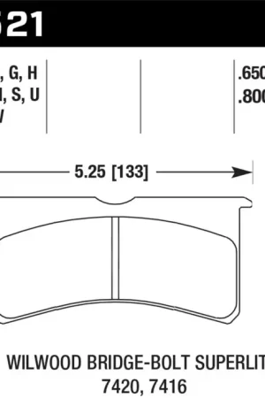 Special Discount Hawk HT-14 16.51mm Thickness DTC-50 Race Brake Pads