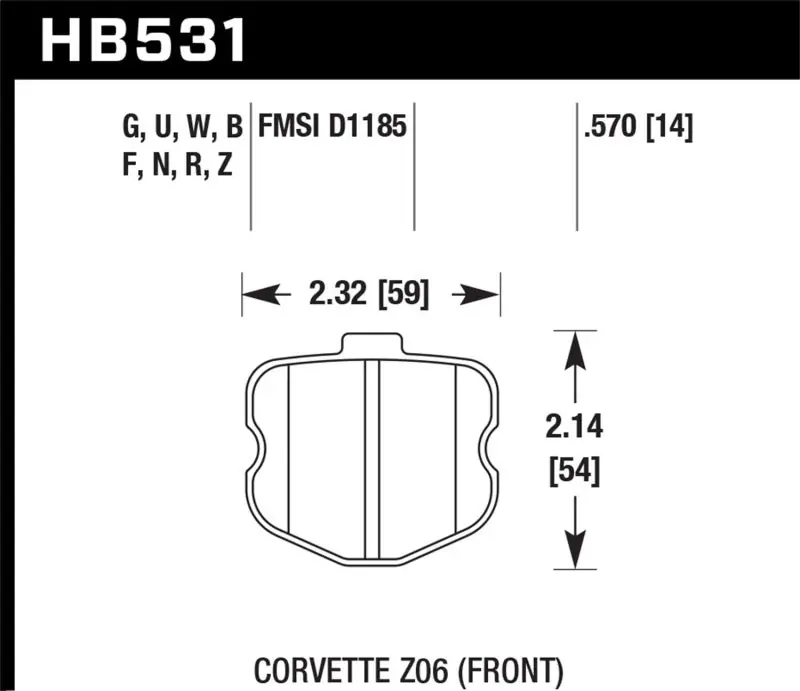 Hawk 2008 Chevrolet Corvette 7.0L 427 Limited Edition Z06 (Incl.Shims Pins) Front ER-1 Brake Pads Mega Sale