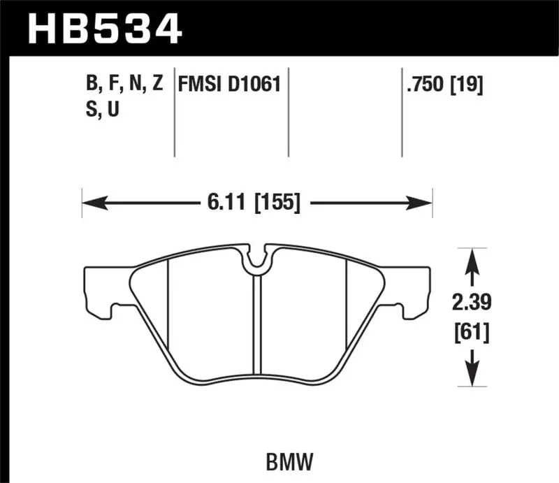 Factory Price Hawk 2011 BMW 125i Front ER-1 Brake Pads