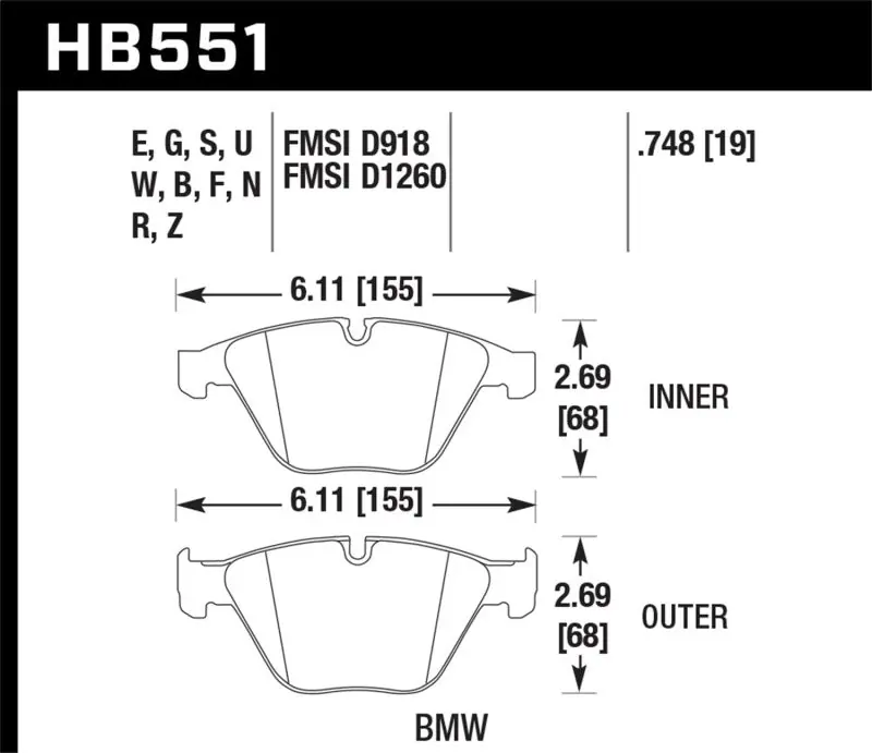 Hawk 2011 BMW 1 Series M 3.0L Base Front ER-1 Brake Pads Seasonal Sale