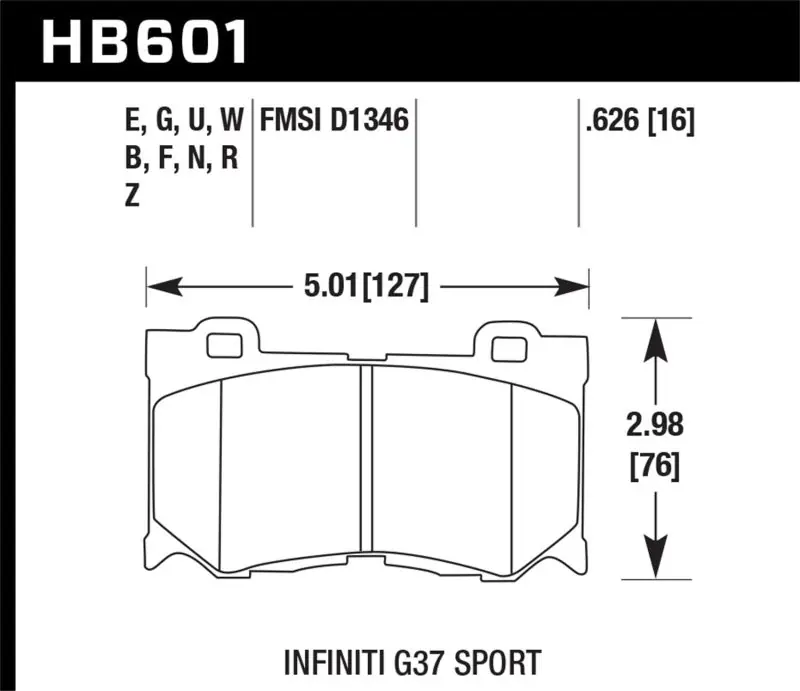 Hawk 09-13 Infiniti FX50 5.0L Base Front ER-1 Brake Pads Place Order