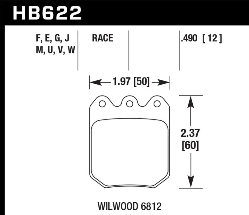Money Back Guarantee Hawk Wilwood DLS 6812 Black Race Brake Pads