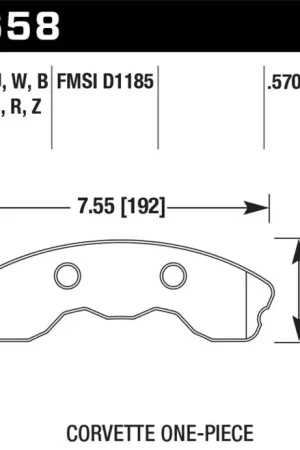 Best Choice Hawk 2010-2013 Chevy Corvette Grand Sport (One-Piece Pads) ER-1 Motorsports Front Brake Pads