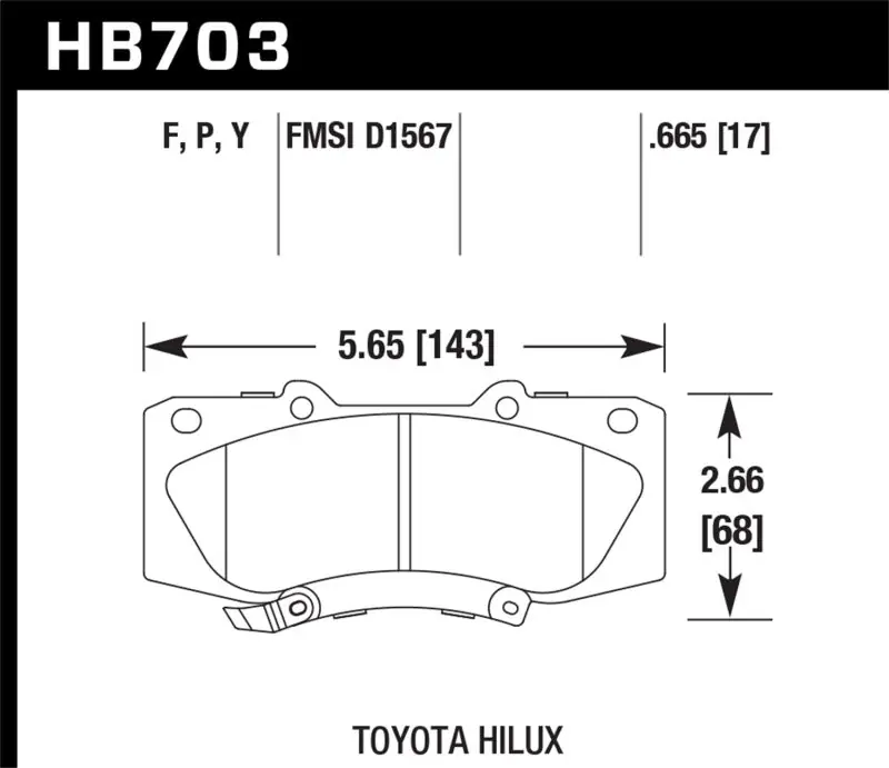 Hawk 05-13 Toyota Hilux LTS Street Brake Pads One Day Deal