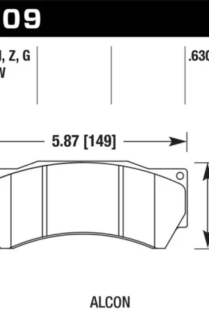 Viral Hawk Performance Alcon Mono 6, Model 4497 HP Plus Street Brake Pads