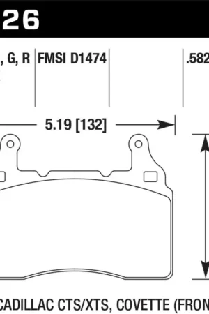 Professional Grade Hawk 2014 Cadillac CTS Vsport Performance Round Weights Front ER-1 Brake Pads