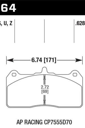 While Supplies Last Hawk AP Racing DTC-70 CP7555D70 Race Brake Pads