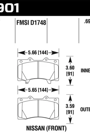 Professional Grade Hawk 12-16 Nissan Patrol Latin America LTS Street Brake Pads - Front