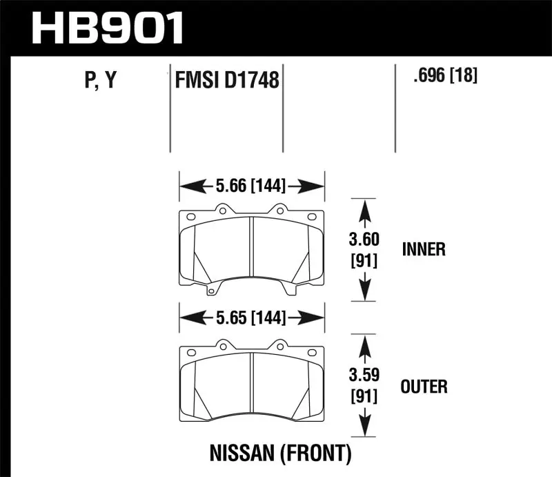 Professional Grade Hawk 12-16 Nissan Patrol Latin America LTS Street Brake Pads - Front