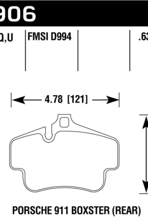 Bargain Hawk 2020 Porsche 718 Boxster 2.0L Base Ceramic Composite Brakes Rear ER-1 Brake Pads