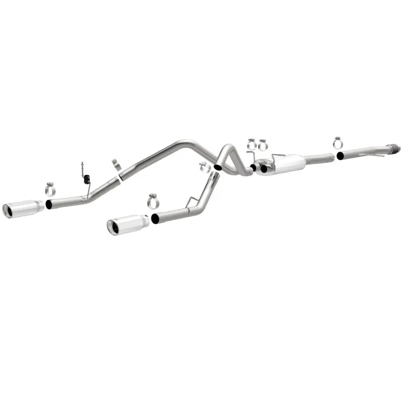 Order Now Magnaflow 14 Chevy Silverado V8 5.3L CC/EC Cab Dual Split Rear Exit Stainless Cat Back Perf Exhaust