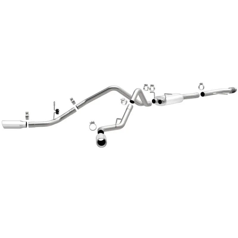 Discount Magnaflow 14 Chev Silverado V8 5.3L CC/EC Cab Dual Split Behind Rear Tires Exit SS Cat Back Perf Exh