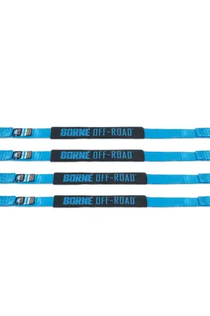 Authentic Mishimoto Vehicle Ratchet Tie-Down Kit (4 pack) Blue