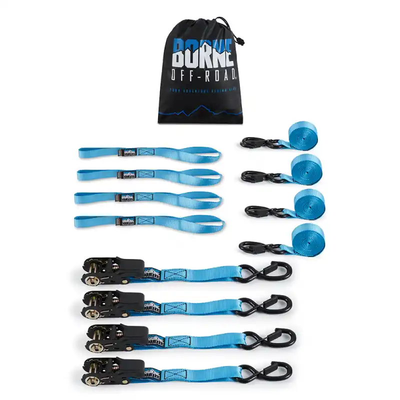 Save Now Mishimoto Medium-Duty Ratchet Tie-Down Kit (4-Pack) Blue