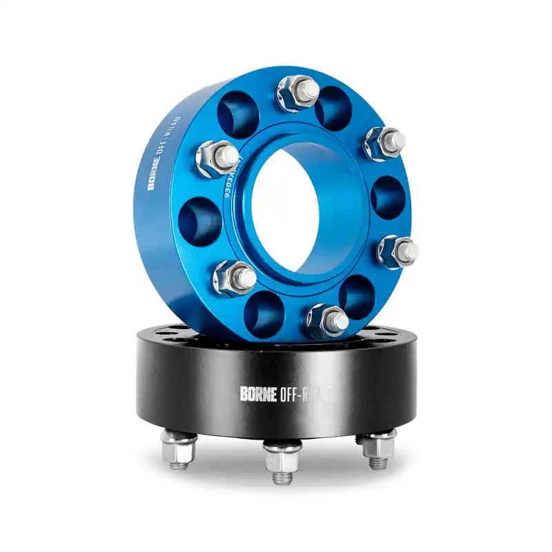 Mishimoto Borne Off-Road Wheel Spacers - 6x139.7 - 106 - 25mm - M12 - Blue Luxury