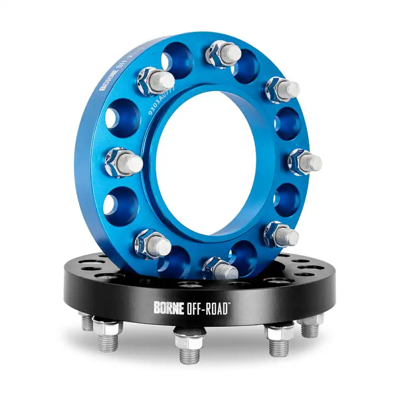 Crafted Mishimoto Borne Off-Road Wheel Spacers 8X165.1 121.3 32 M14 Blu