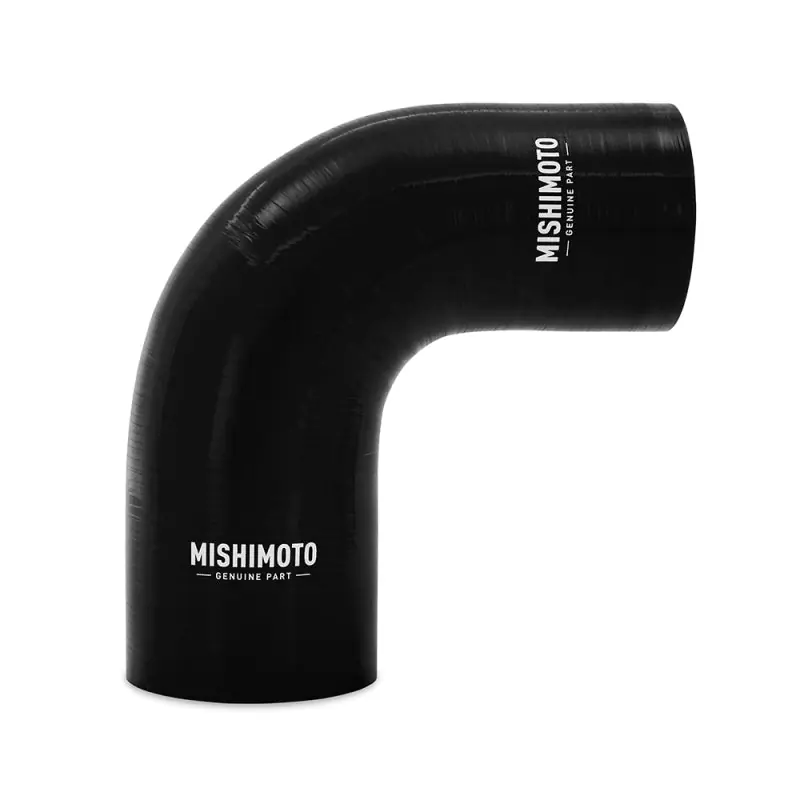 Authentic Mishimoto Silicone Reducer Coupler 90 Degree 2.25in to 2.5in - Black