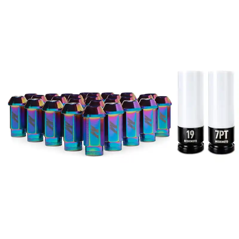 Mishimoto Aluminum Locking Lug Nuts M12x1.5 27pc Set Neo Chrome Today Only