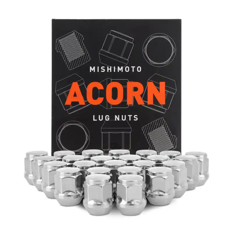 Clearance Mishimoto Steel Acorn Lug Nuts M14 x 1.5 - 24pc Set - Chrome