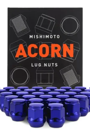 Best Price Mishimoto Steel Acorn Lug Nuts M14 x 1.5 - 32pc Set - Blue