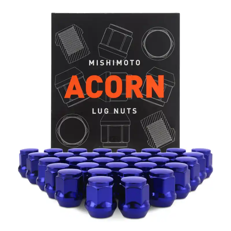 Best Price Mishimoto Steel Acorn Lug Nuts M14 x 1.5 - 32pc Set - Blue