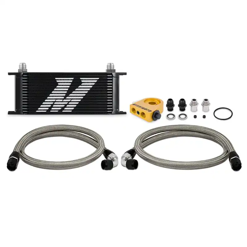 Mishimoto Universal Thermostatic Oil Cooler Kit 16-Row Black Buy Online